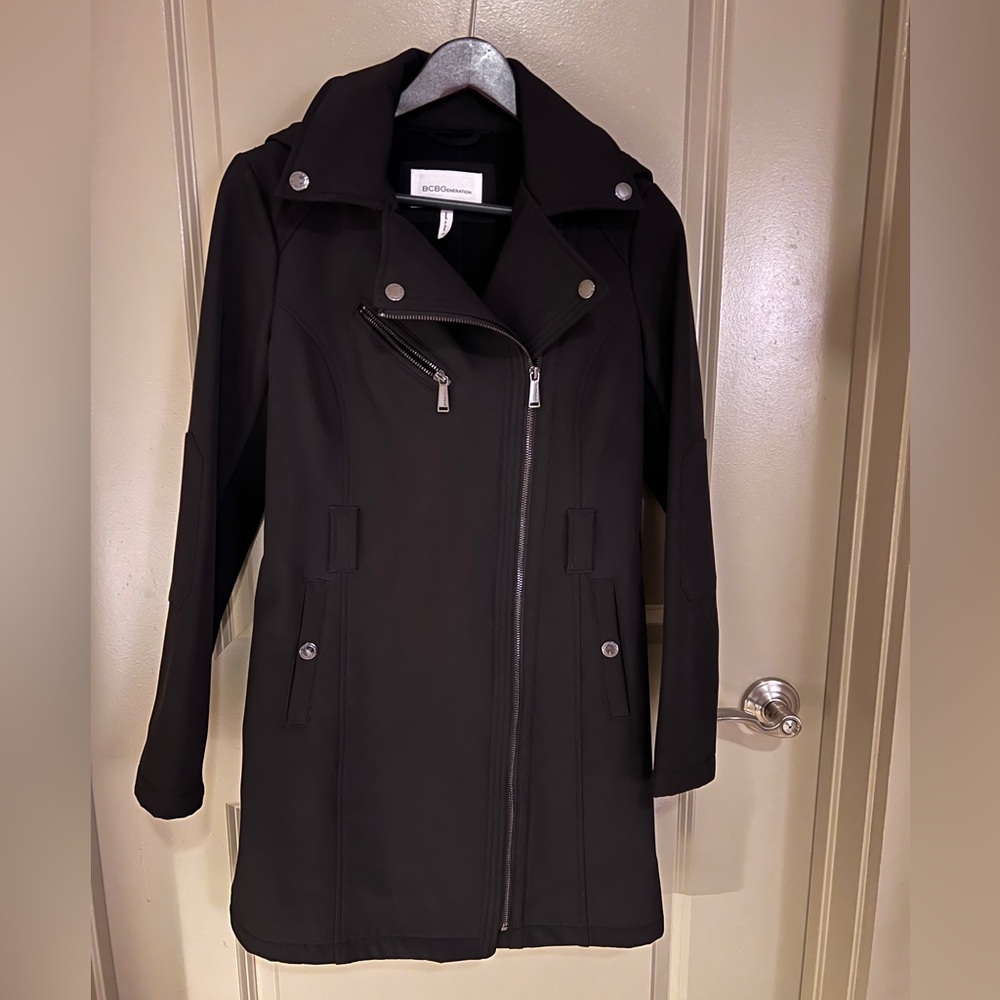 BCBGeneration Coat w Detachable Hood- Black- XS